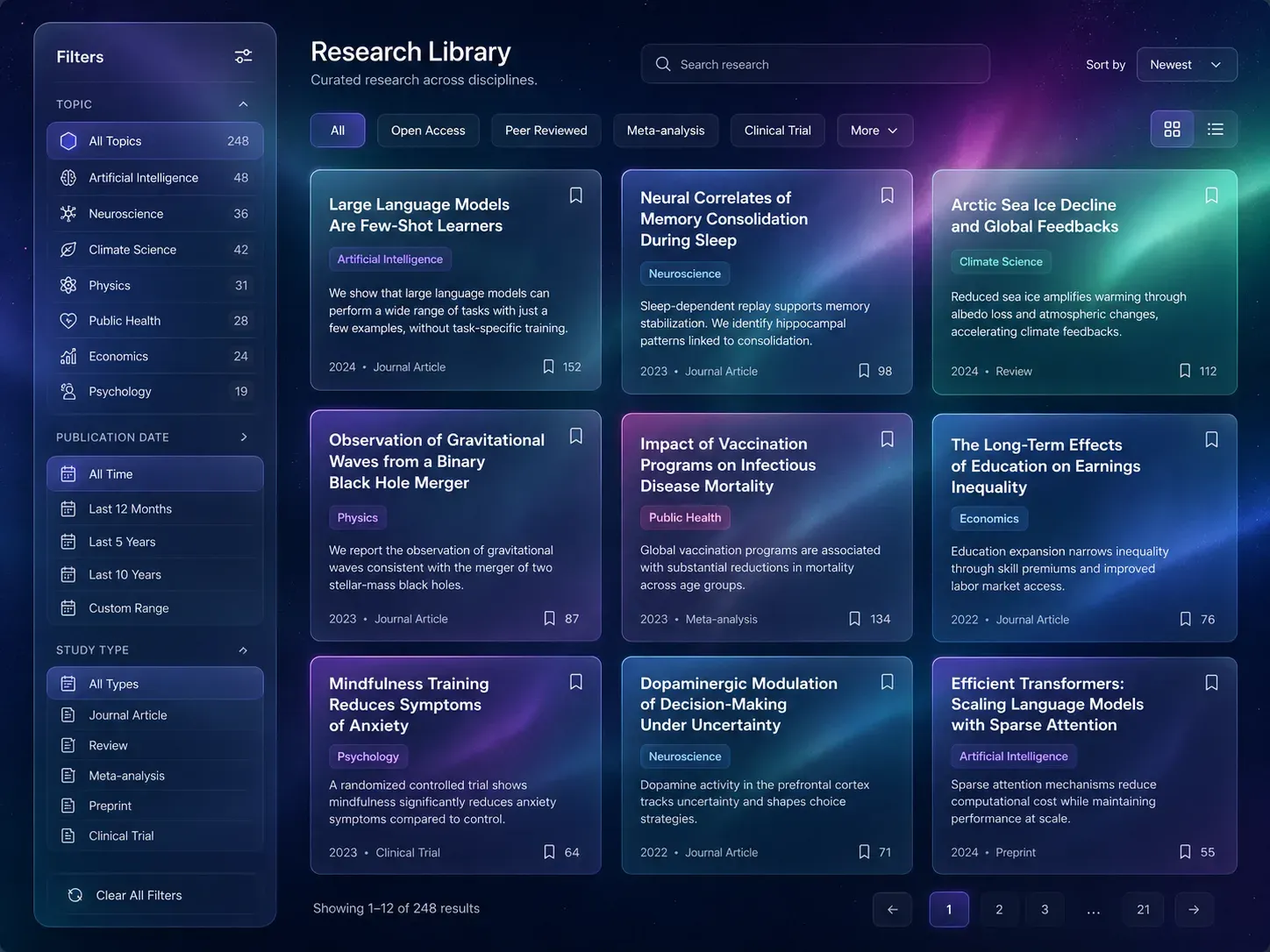 Fieldnote Research Library project view 1